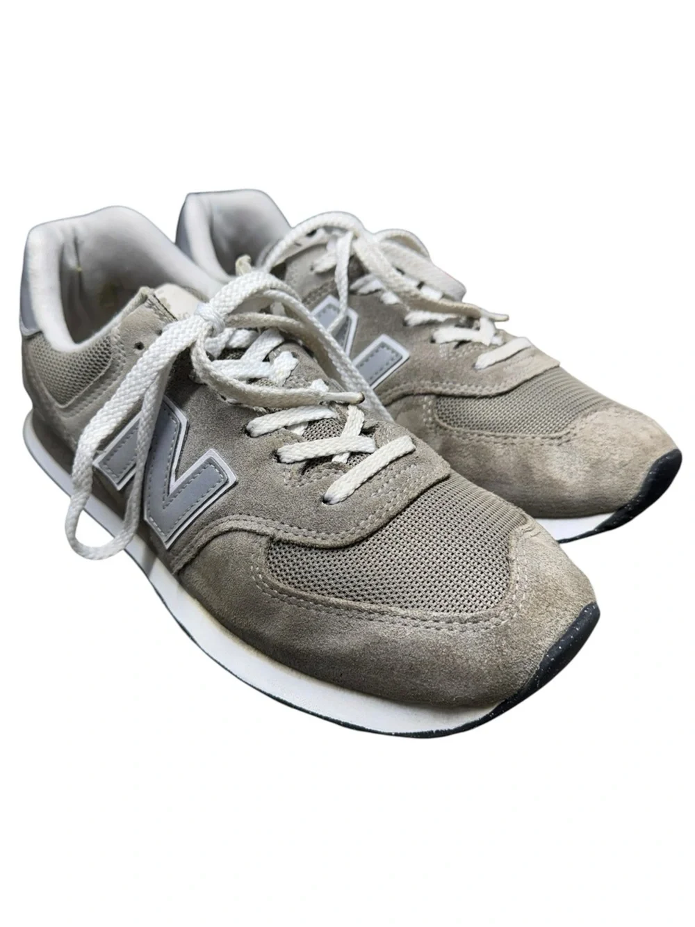 New Balance 574 Men’s Light Gray Suede & Mesh Runners